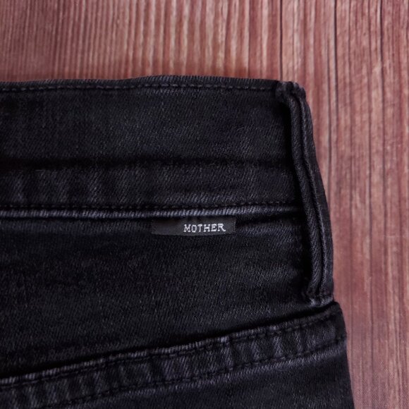 Mother Stunner Zip Ankle Step Fray Not Guilty Womens Size 29 Black Raw Hem Jeans - Picture 8 of 14